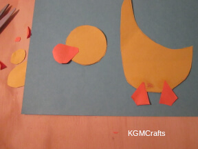 glue the beak and feet to the ducks