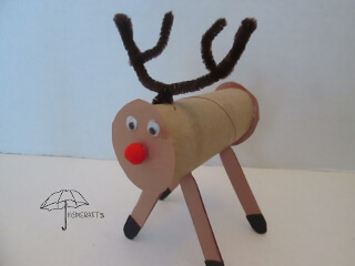 cardboard and craft stick deer toilet roll reindeer