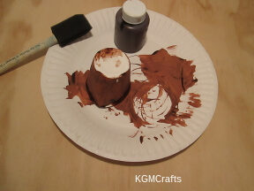 party favor step 1 paint or color the cup brown