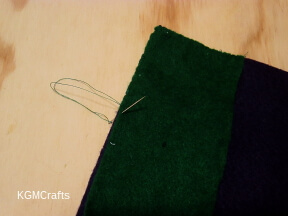 sew the rectangle to the background piece