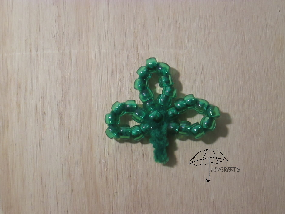 beaded three-leafed clover pin shamrock pin