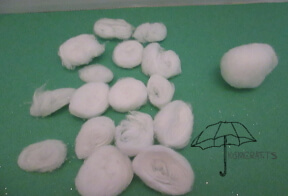 cut cotton balls