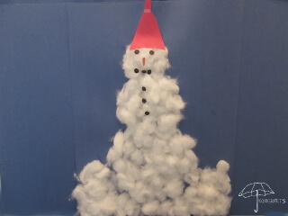 cotton ball snowman
