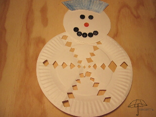 paper plate snowman