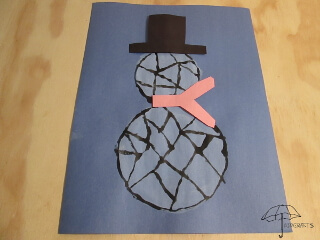 stained glass snowman