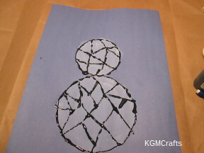 draw lines inside the circle then go over with black glue