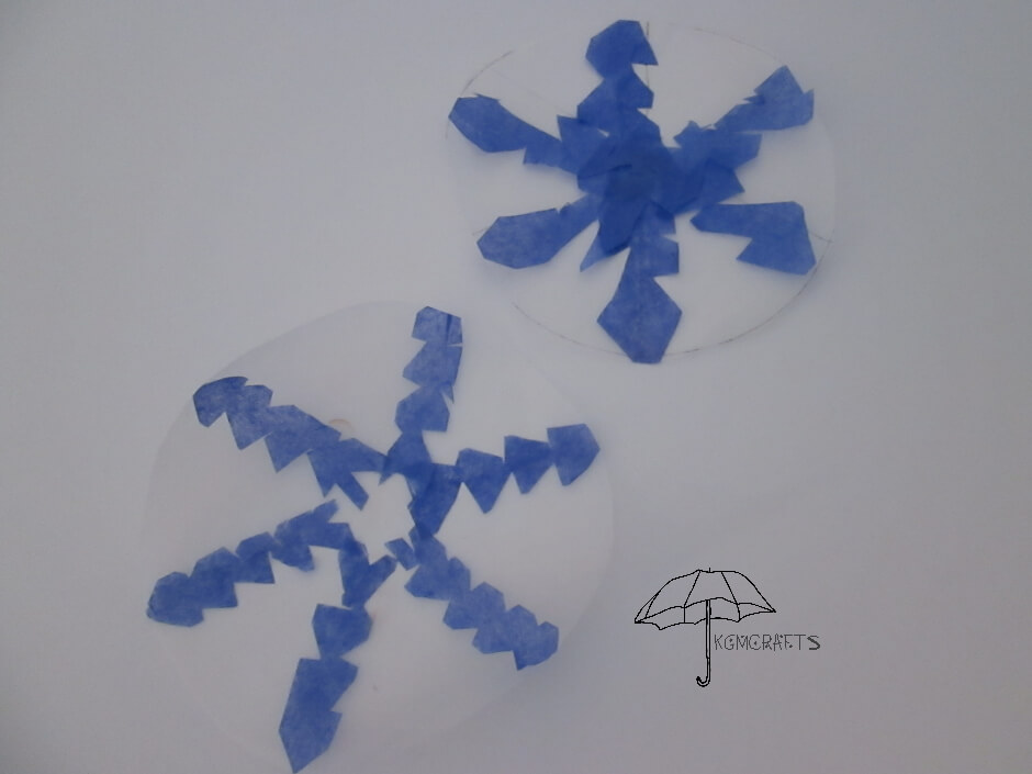 wax paper and tissue sun catcher sun catcher snowflake