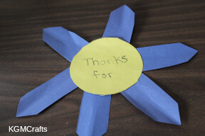 blue thank you flower