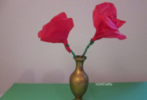 A rose made with tissue paper