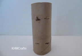 toilet roll reindeer step 1 make slits