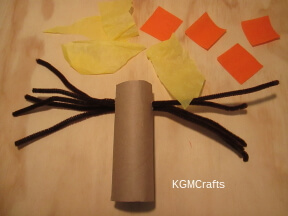 stick the pipe cleaners in the cardboard roll cut tissue