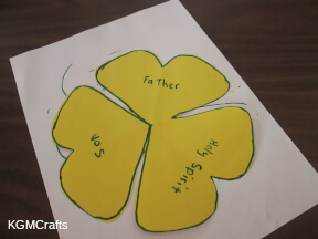 write the names on the shamrock