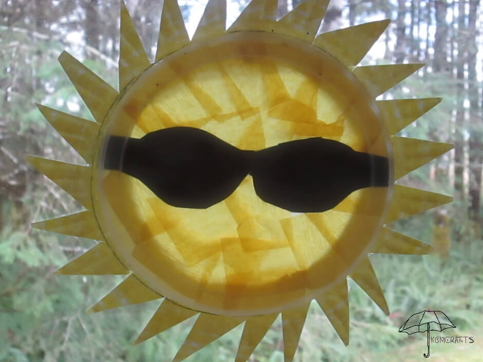 sun with sunglasses suncatcher