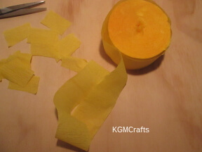 cut pieces of streamer