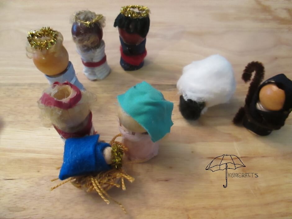 wooden bead nativity