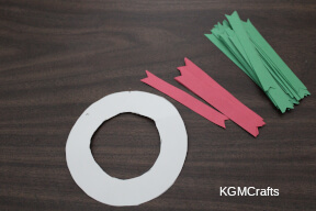 paper ribbon wreath step 1 cut your circle and paper strips