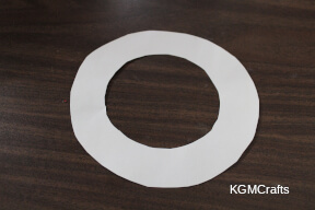 candy cane wreath step 1 cut a dounut shape