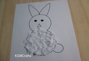 roll paper and glue to bunny