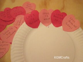glue the hearts to the plate